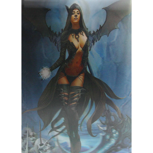 Winged Black SIREN - Triple Views - 3D Action Lenticular Poster - 12x16 - 3 Prints in 1