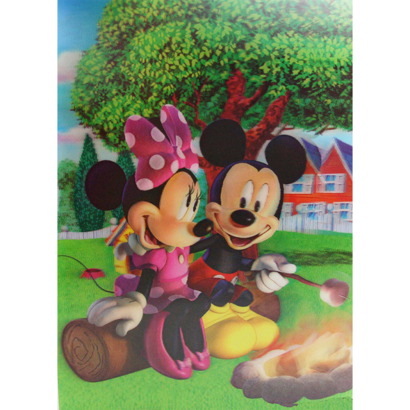 Disney's Mickey & Minnie enjoying a Fire - 3D Lenticular Poster - 12x16 Print