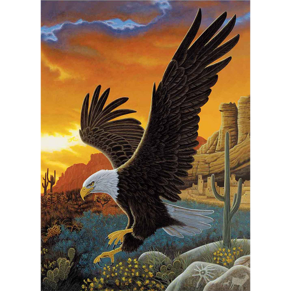 Eagle Landing - 3D Lenticular Poster - 12x16 Print