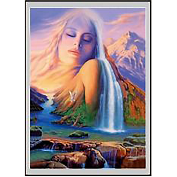 SPIRITUAL, Women, Waterfall, Mountains - 3D Lenticular Poster - 12 x 16