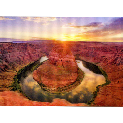 Horseshoe Bend Sunset - 3D Lenticular Postcard Greeting Card - NEW