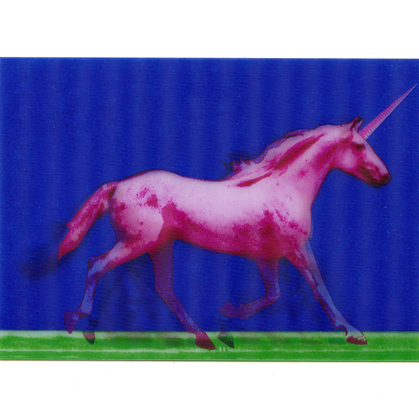 2 - 3D Motion Lenticular Postcards Greeting Cards of GALLOPING UNICORNS - NEW