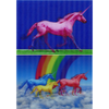 2 - 3D Motion Lenticular Postcards Greeting Cards of GALLOPING UNICORNS - NEW