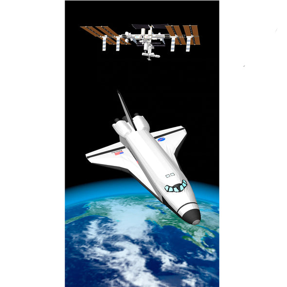 The SPACE SHUTTLE returns to Earth  - 3D Lenticular Postcard Greeting Card