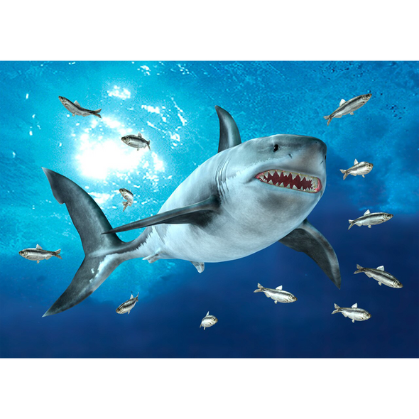 Great White Shark - 3D Action Lenticular Postcard Greeting Card