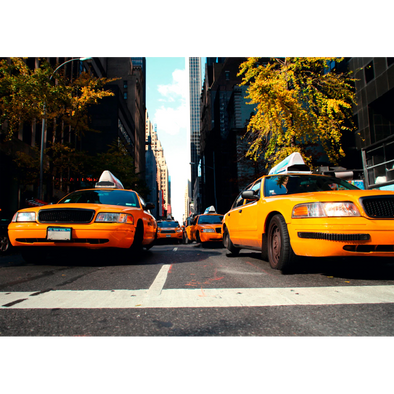 Yellow Cabs - New York City - 3D Lenticular Postcard Greeting Card