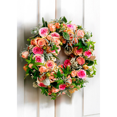 Wreath of Roses - 3D Lenticular Postcard Greeting Card