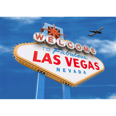 Las Vegas Sign by Day & Night - 3D Action Lenticular Postcard Greeting Card