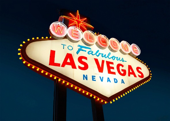 Las Vegas Sign by Day & Night - 3D Action Lenticular Postcard Greeting Card