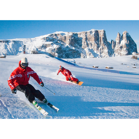Winter Sports - Skiing Snowboard - 3D Lenticular Postcard Greeting Card
