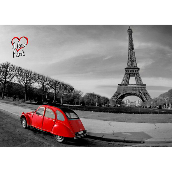 Eiffel Tower - I LOVE PARIS - 3D Lenticular Postcard Greeting Card
