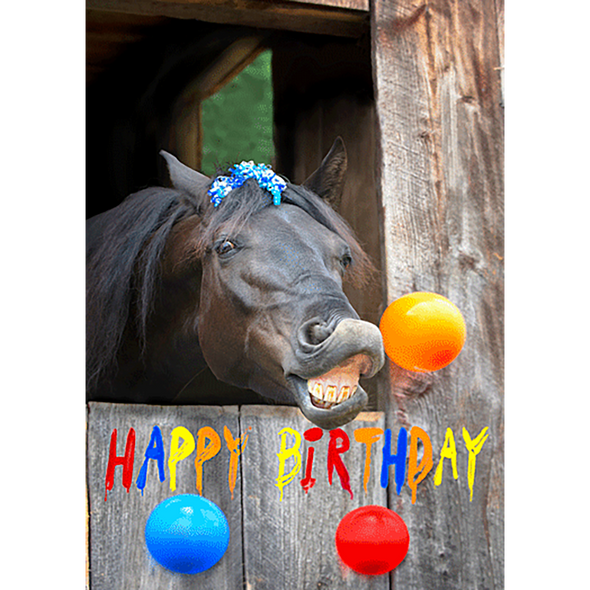 Happy Birthday - Horses - 3D Action Lenticular Postcard Greeting Card