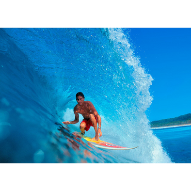 Surfer in the Curve of a Wave - 3D Lenticular Postcard Greeting Card