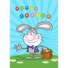 Happy Easter - Professor Bunny Rabbit With a Wave - 3D Action Lenticular Postcard Greeting Card