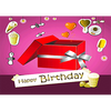 Happy Birthday - Red Box - 3D Action Lenticular Postcard Greeting Card