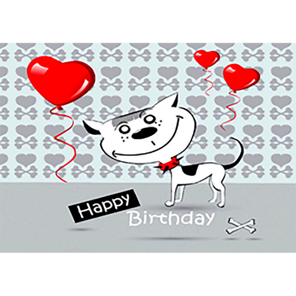 Happy Birthday - Dog - 3D Action Lenticular Postcard Greeting Card