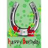 Happy Birthday - Horseshoe - 3D Action Lenticular Postcard Greeting Card