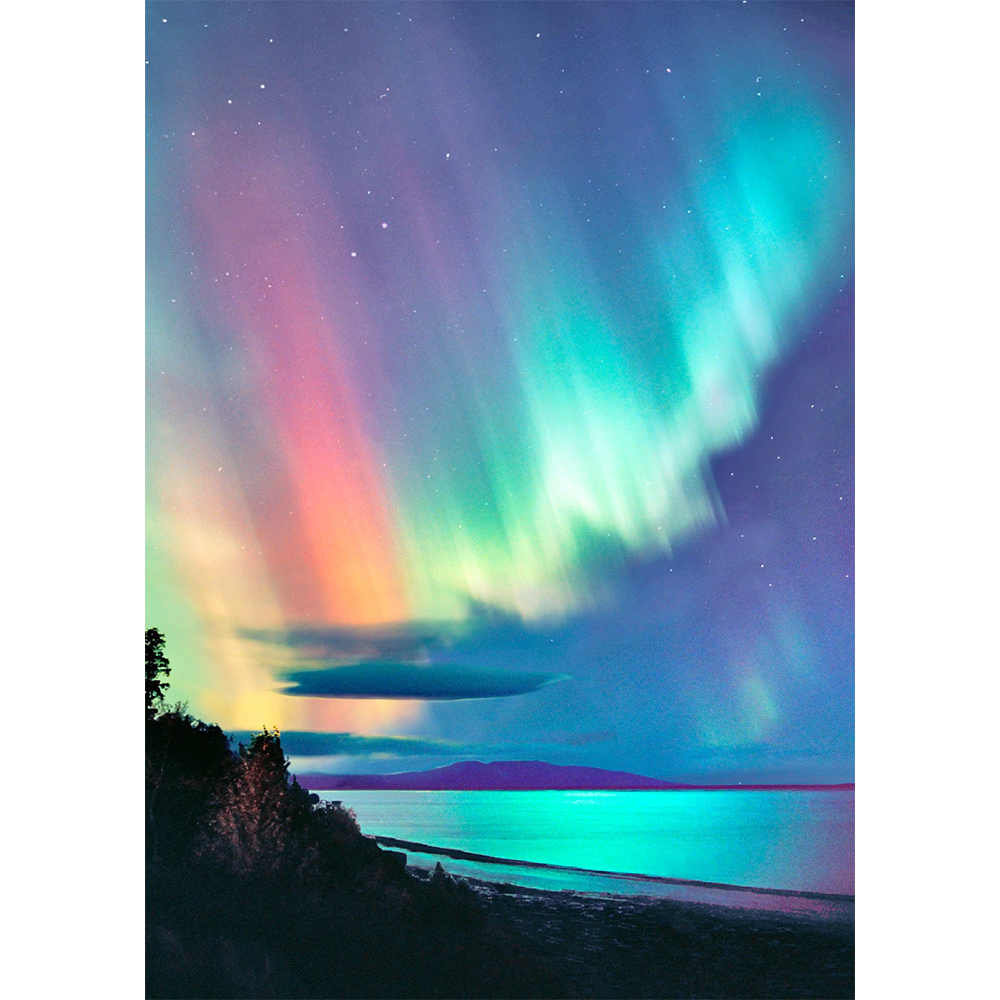 Aurora Borealis Northern Lights 3D Lenticular Postcard Greeting Card