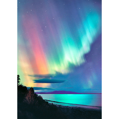 Aurora Borealis - Northern Lights - 3D Lenticular Postcard Greeting Card