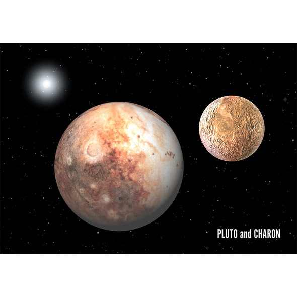 Pluto Moon Charon - 3D Lenticular Postcard Greeting Card