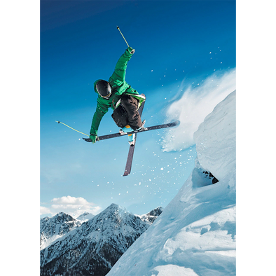 Winter Sports - Skier - 3D Lenticular Postcard Greeting Card