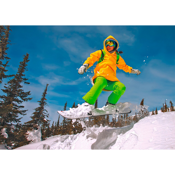 Winter Sports - Snowboarder - 3D Lenticular Postcard Greeting Card