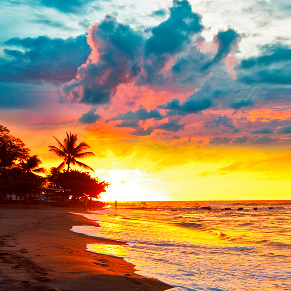 Beautiful Tropical Sunset- 3D Lenticular Postcard Greeting Card - Maxi