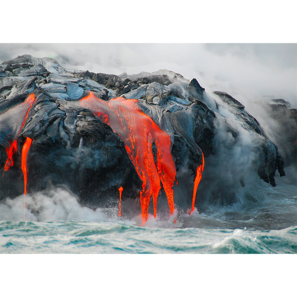 Lava Meets the Sea - 3D Lenticular Postcard Greeting Card