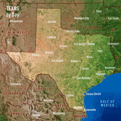 Texas Map by Day and Night - 3D Action Lenticular Postcard Greeting Card - Maxi
