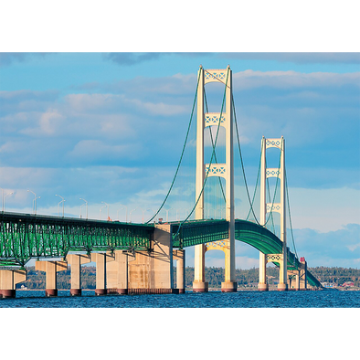 Mackinac Bridge by Day and Night - 3D Action Lenticular Postcard Greeting Card