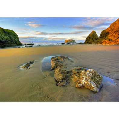 Pacific Cove at Sunset - 3D Lenticular Postcard Greeting Card