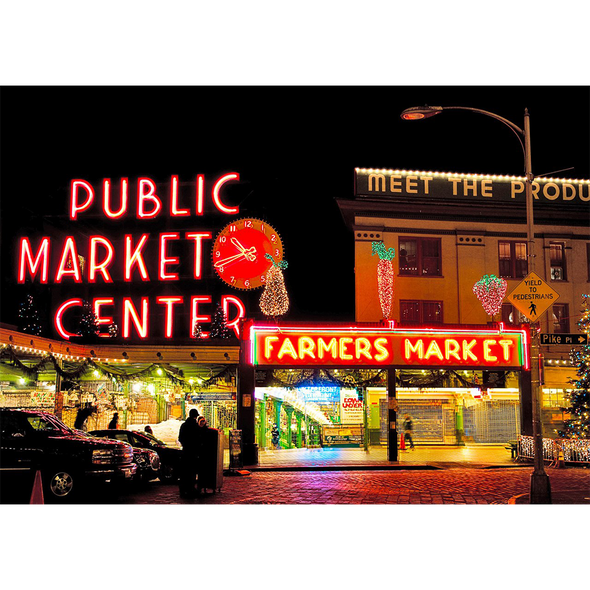 Pike Place Market - 3D Action Lenticular Postcard Greeting Card