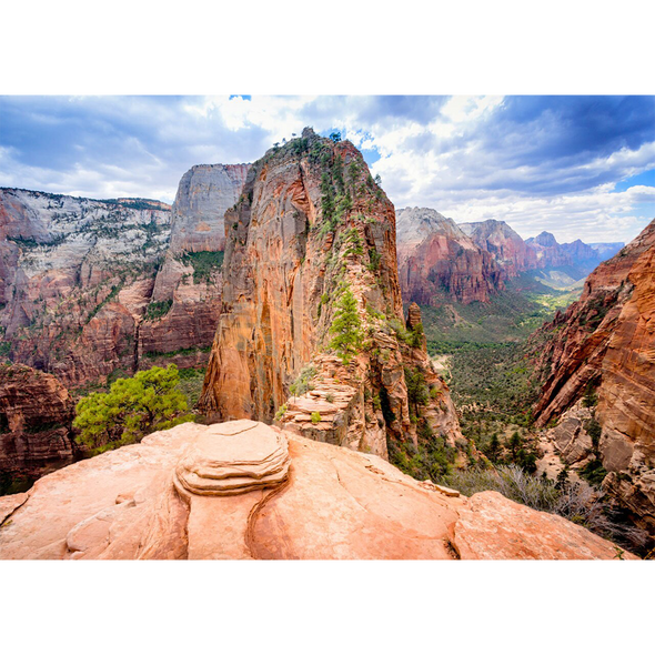 Zion Canyon and Angels Landing - 3D Lenticular Postcard Greeting Card