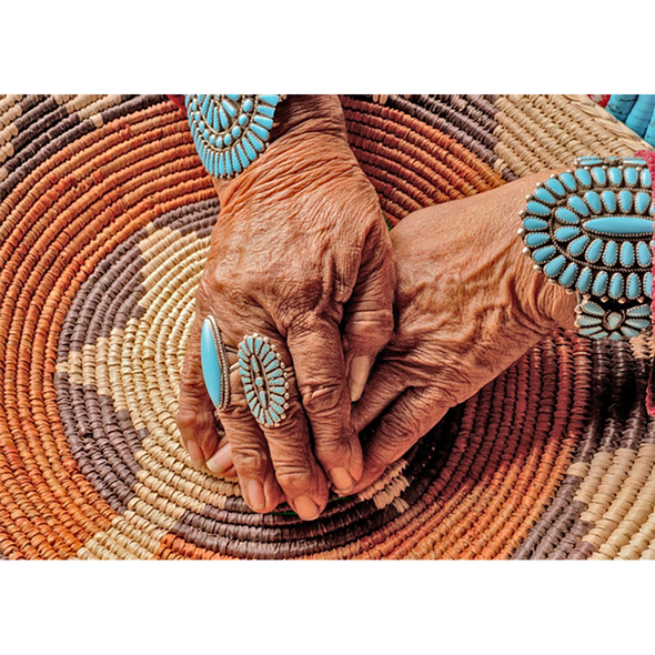 Native hands and basket - 3D Lenticular Postcard  Greeting Card