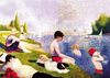 Georges Pierre Seurat - Bathers at Asnières - 3D Lenticular Postcard Greeting Card