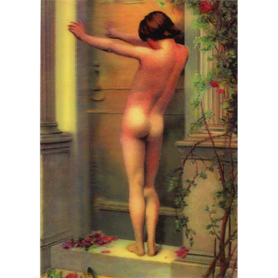 Young Nude Boy - 3D Lenticular Postcard Greeting Card