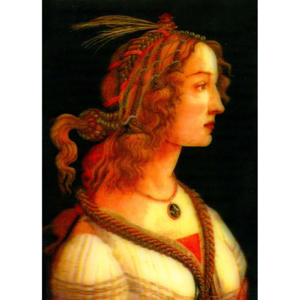 Botticelli - Young Woman (Simmoneta) - 3D Lenticular Postcard Greeting Card