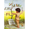 Victorian Nude Child Orchestrating Birds - 3D Lenticular Postcard Greeting Card