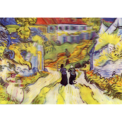 Vincent Van Gogh - Stairway at Auvers - 3D Lenticular Postcard Greeting Card