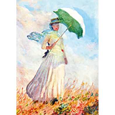 Claude Monet - Woman with a Parasol facing righ - 3D Lenticular Postcard Greeting Card