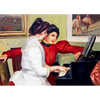 Pierre-Auguste Renoir - Yvonne and Christine Lerolle Playing the Piano (1897) - 3D Lenticular Postcard Greeting Card