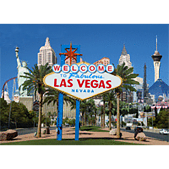 LAS VEGAS iconic Sign by Day and Night - 3D Action Lenticular Postcard Greeting Card