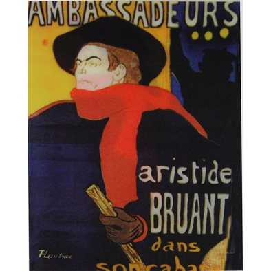 Henri de Toulouse-Lautrec- Ambassadeurs: Aristide Bruant - 3D Action Lenticular Postcard Greeting Card