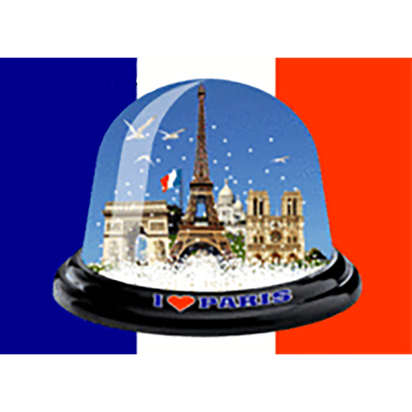 I Love Paris - SNOW GLOBE - 3D Action Lenticular Postcard Greeting Card