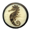 SEAHORSE - 1" MAGNET Tagua Medallion - Vegan, Organic - Native Design - Hand Made - Fair Trade - NEW