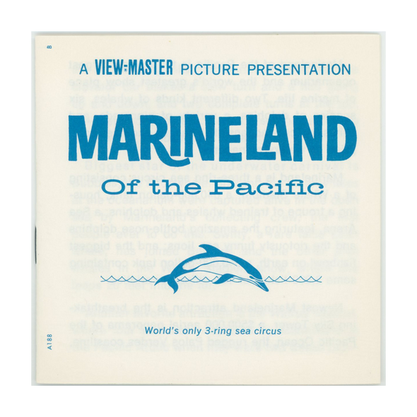 Marineland - of the Pacific - A188 - Vintage Classic View-Master - 3 Reel Packet - 1960s Views