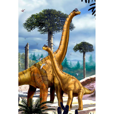 BRACHIOSAURUS & JUVENILE - 3D Magnet for Refrigerator, Whiteboard, Locker