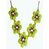 Lime Organic TAGUA Necklace, Mid-Century Modern - Daisy Five - Artisan Elegant