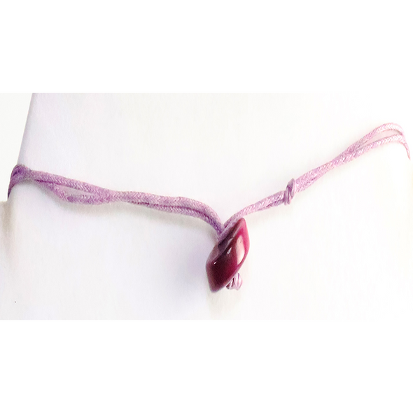 Pink Organic TAGUA Bib Necklace, Single Strand- Mid-Century Modern - Le Collier - Artisan Elegant