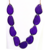 Purple Organic TAGUA Bib Necklace, Single Strand- Mid-Century Modern - La Solita - Artisan Elegant